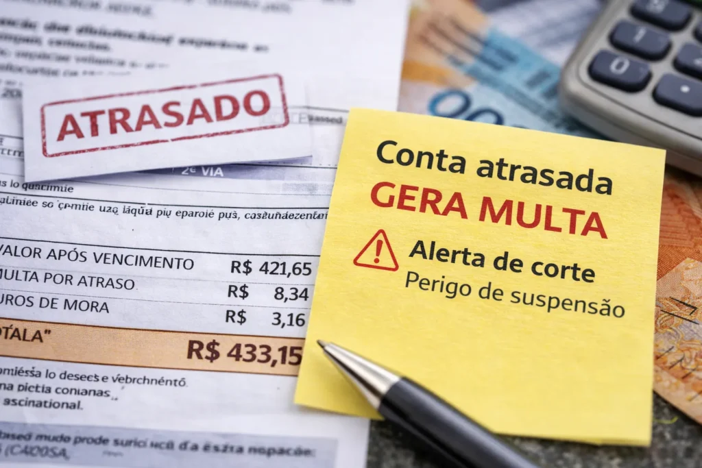 Conta de Luz Atrasada Gera Multa