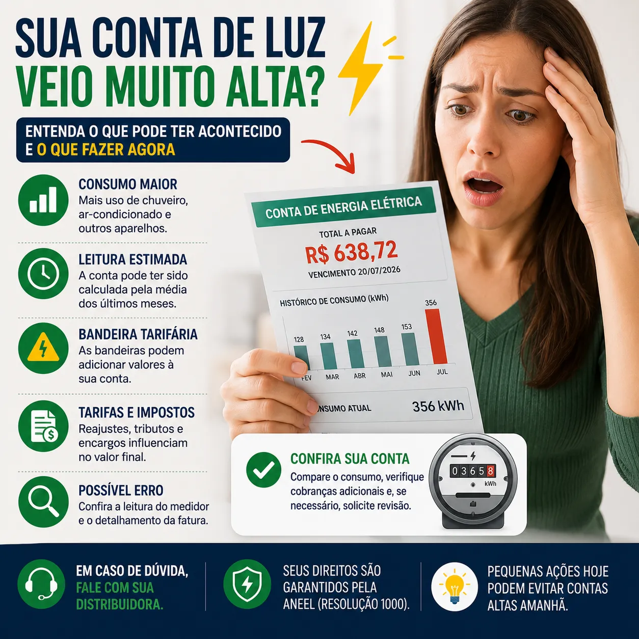 Conta de Luz veio muito alta